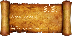 Bledy Botond névjegykártya